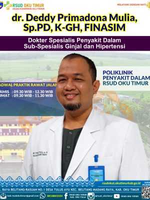 dr. Deddy Primadona Mulia, Sp.PD - K.GH, FINASIM
