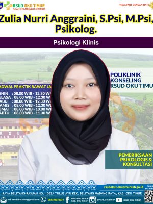 Zulia Nurri Anggraini, S.Psi., M.Psi., Psikolog