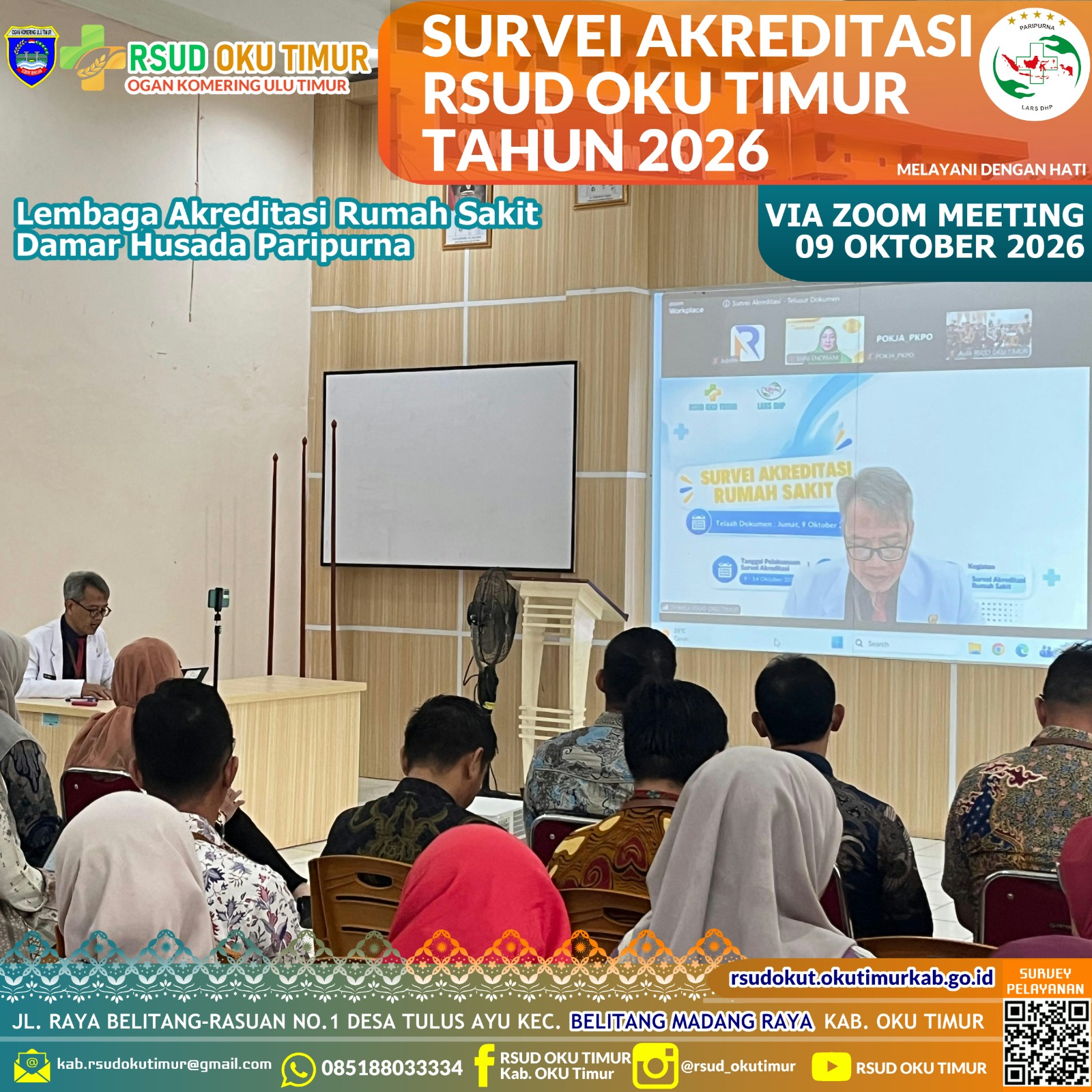 SURVEI AKREDITASI RSUD OKU TIMUR - TELUSUR DOKUMEN (ZOOM MEETING)